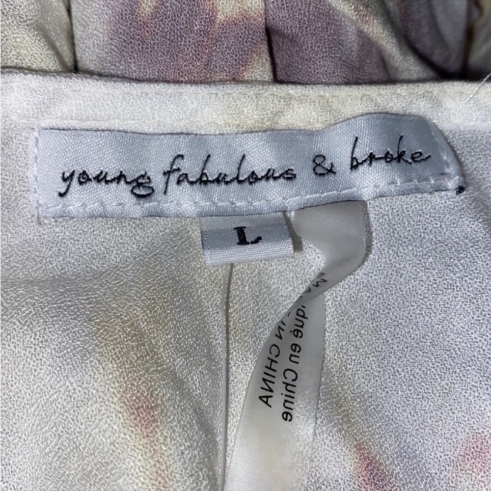Young Fabulous & Broke Mauve Harvest Tie Dye Jillian Wrap Dress Large NEW! - Picture 3 of 5
